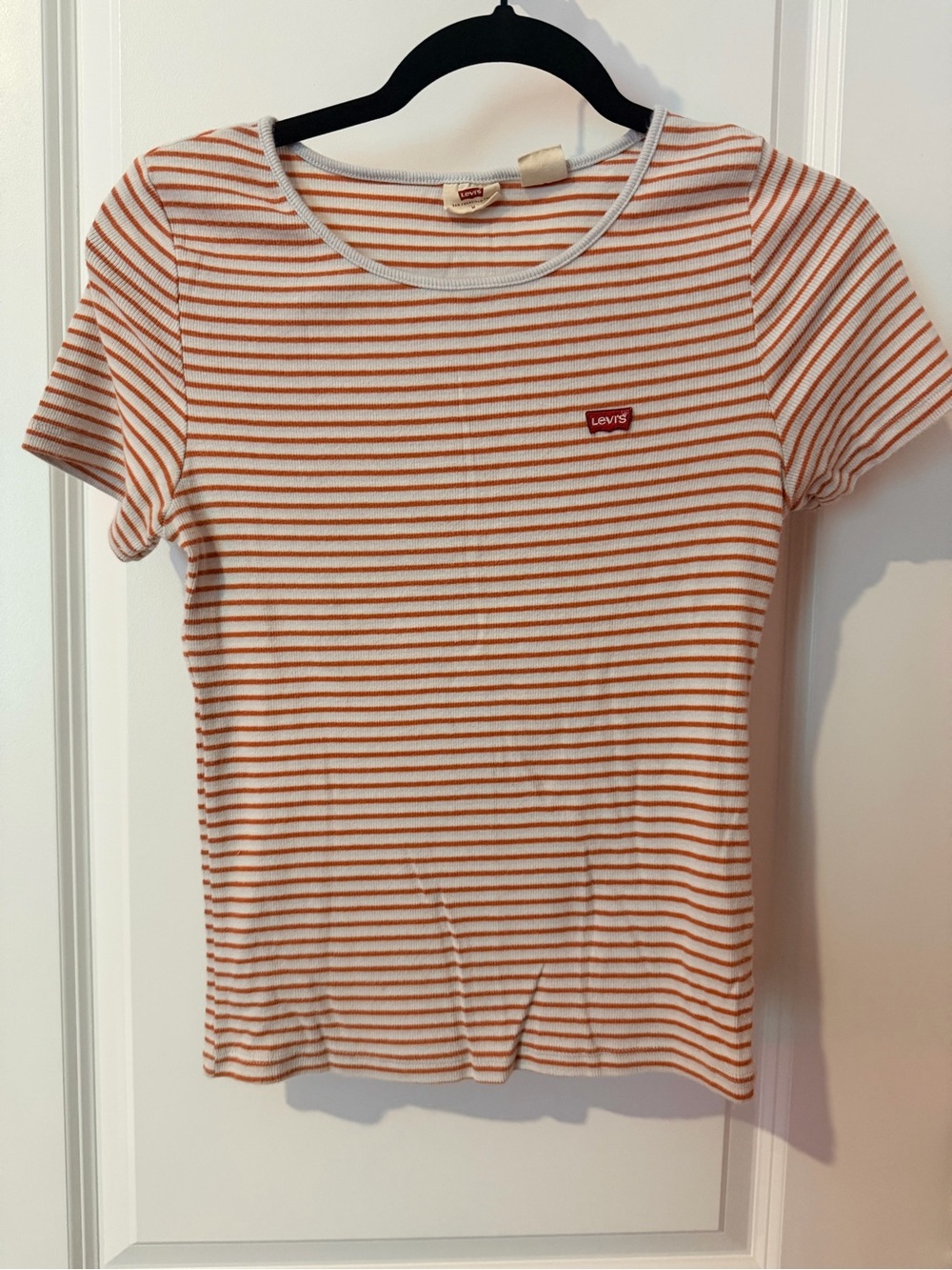 Levi's Orange and White Striped Short-Sleeve Tee